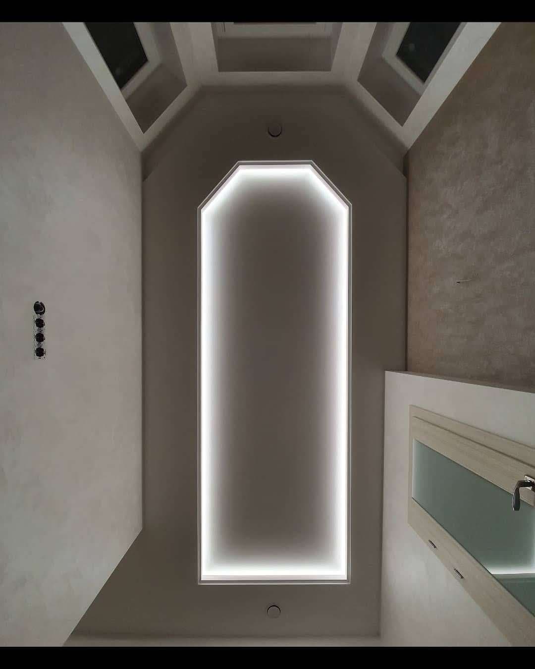 LED cove lit ceiling with decorative plaster, earlier work