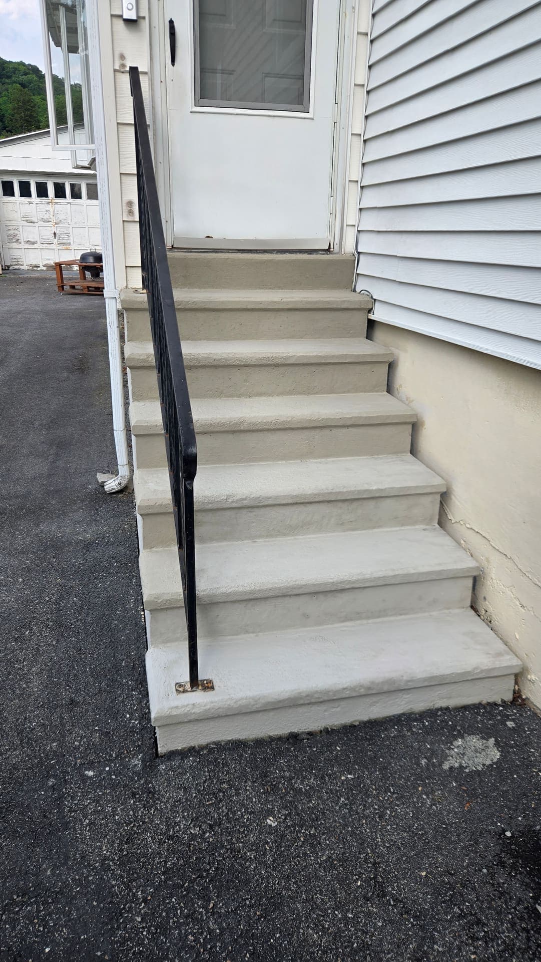 Concrete steps resurfaced with a clean uniform finish
